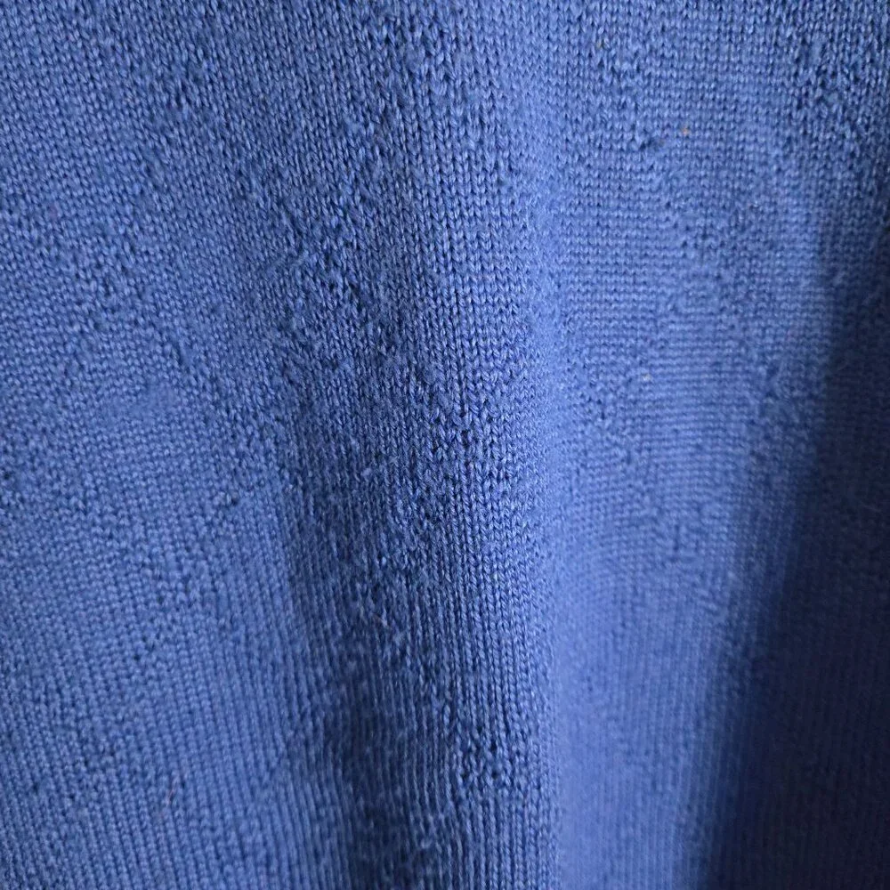 Bogner Vintage Italian Yarn Wool Blend Turtleneck Ski Sweater Royal Blue Size L